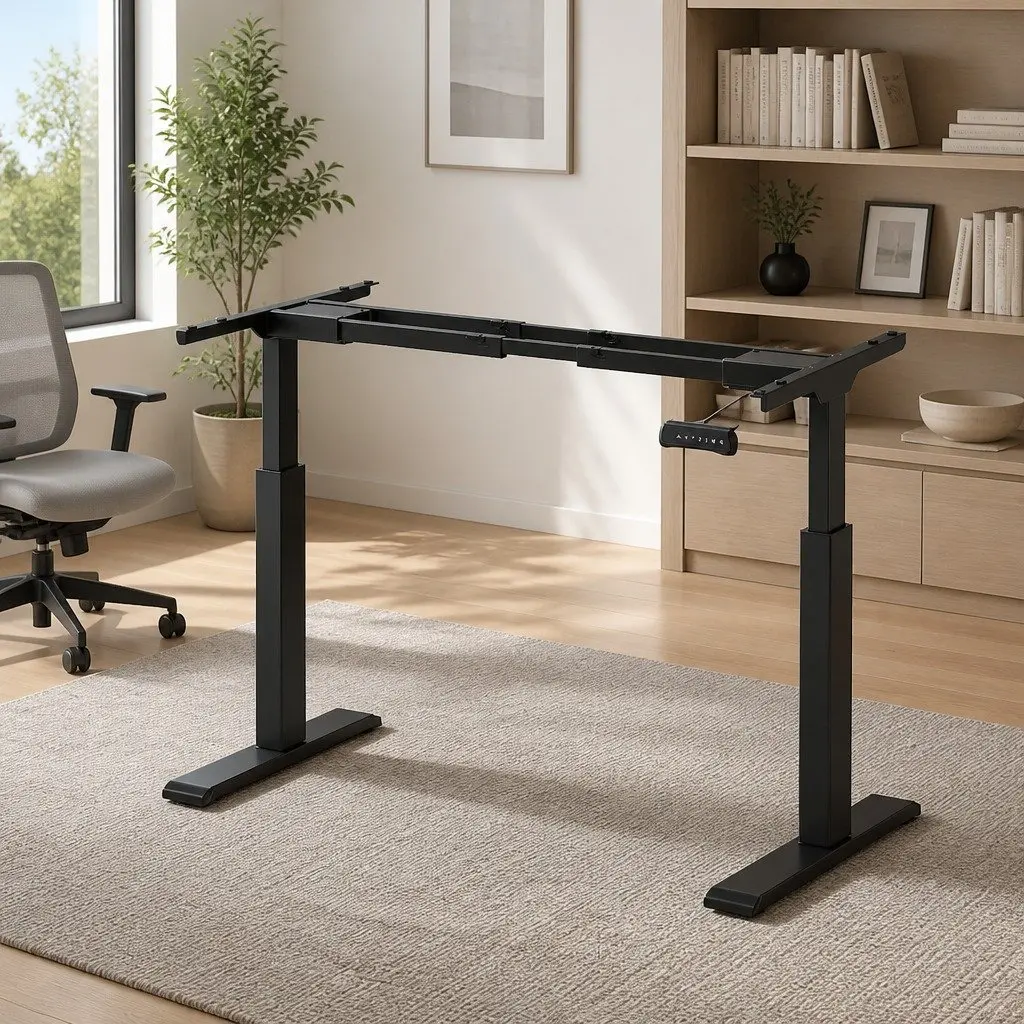 Motorised Standing Desk Frame Black Height Adjustable Dual Motor Office Workstation