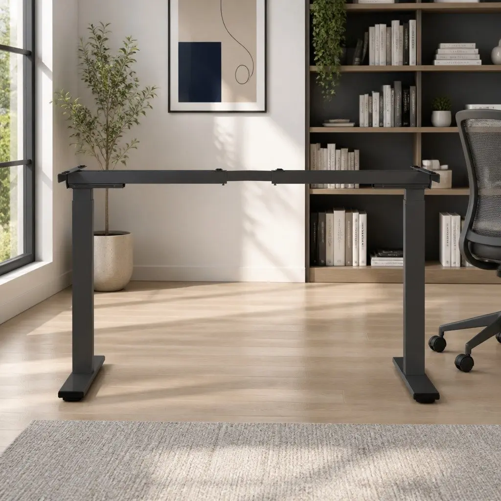 Motorised Standing Desk Frame Black Height Adjustable Dual Motor Office Workstation