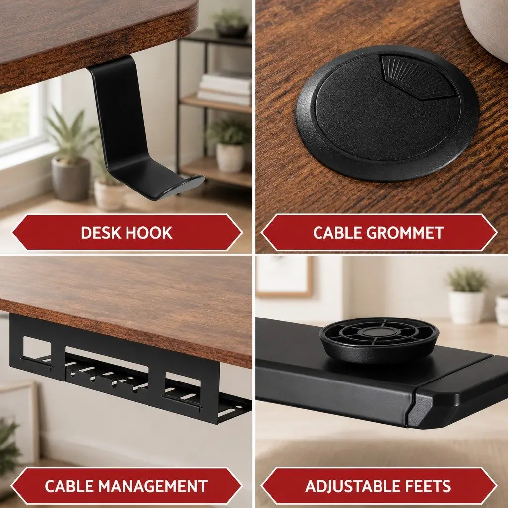 Electric Standing Desk L-Shaped Black Walnut Adjustable Height Motorised Office Workstation