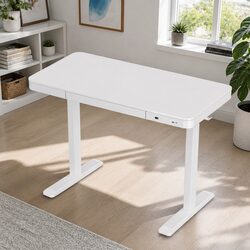Electric Standing Desk Motorised Height Adjustable Office Desk with Drawer 120cm