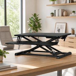 Compact and Adjustable Standing Desk Riser in Black