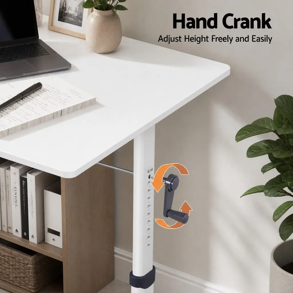 Standing Desk Height Adjustable Workstation 100CM White Computer Study Table