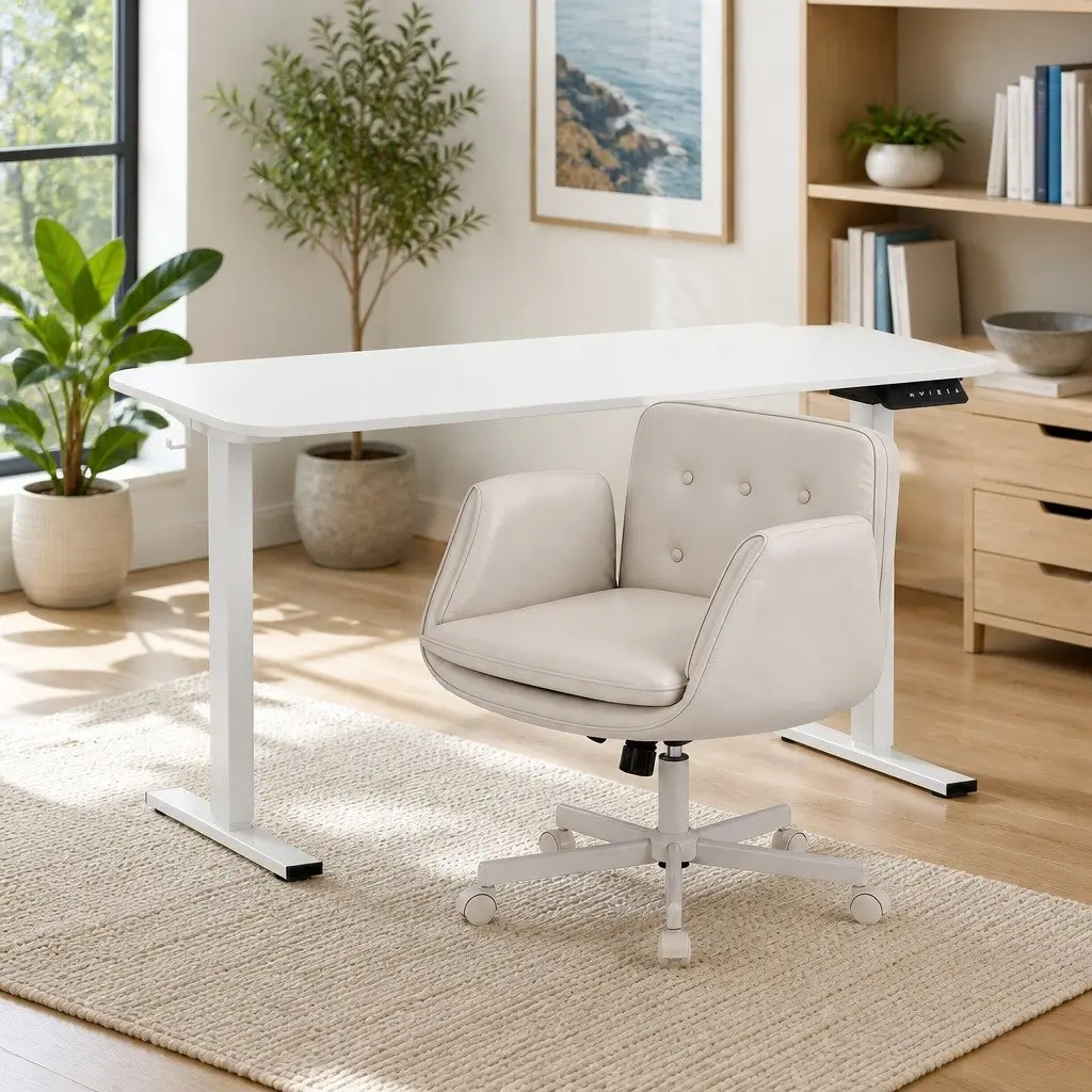 Electric Standing Desk with Office Chair Bundle