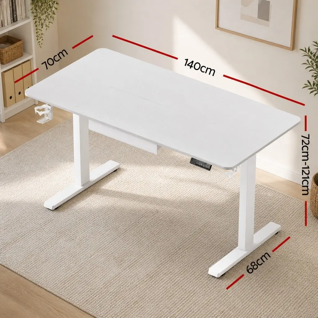 Electric Standing Desk 140cm Adjustable Height Motorised Office Home Work Sit