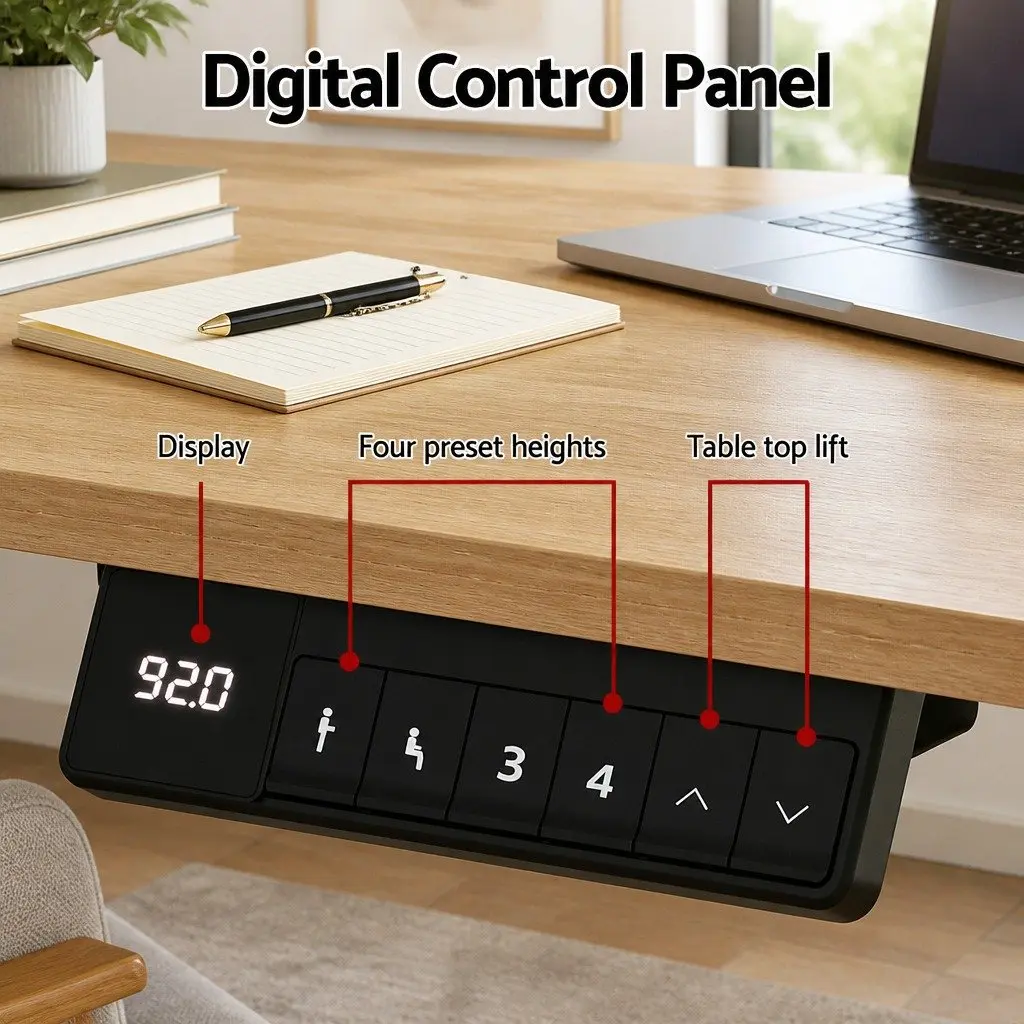 Electric Standing Desk 140cm Adjustable Height Motorised Office Home Work Sit
