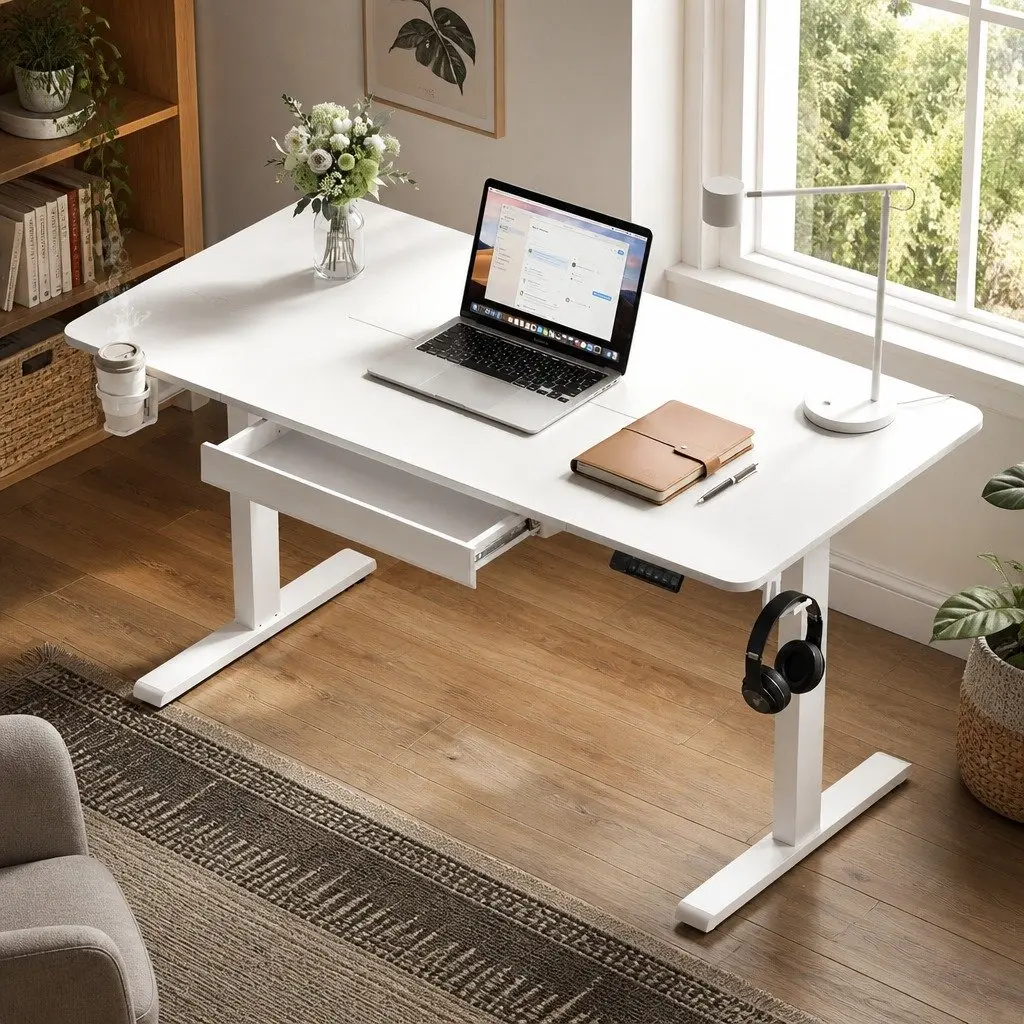 Electric Standing Desk 140cm Adjustable Height Motorised Office Home Work Sit