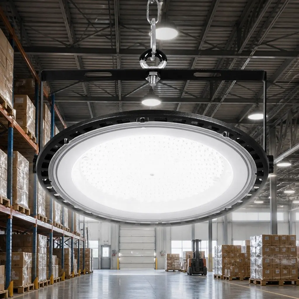150W LED High Bay Light Black Industrial Workshop Ceiling Lamp Energy Saving
