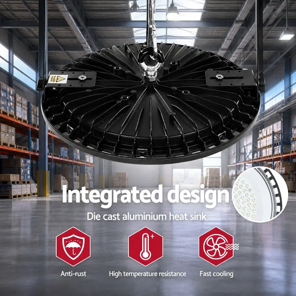 150W LED High Bay Light Black Industrial Workshop Ceiling Lamp Energy Saving