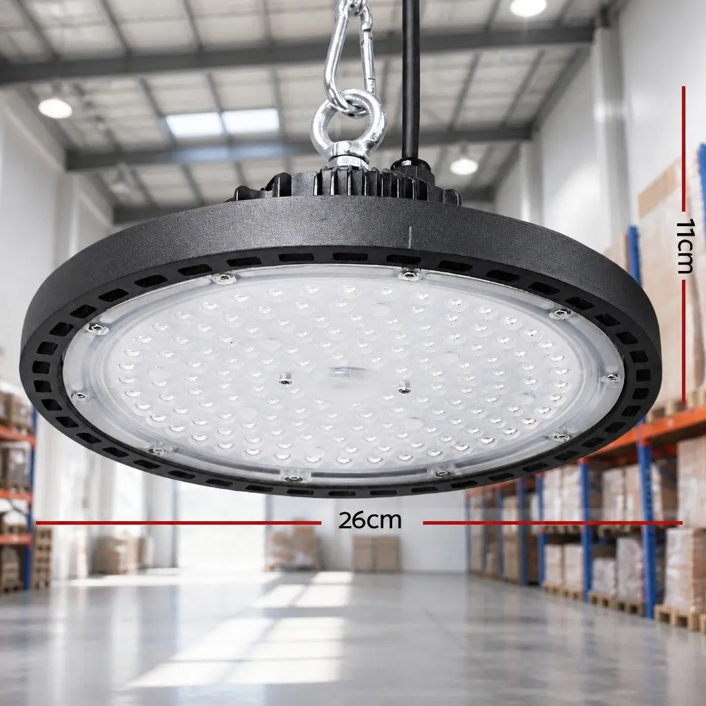 LED High Bay Light 100W UFO Industrial Workshop Warehouse Ceiling Lamp Black