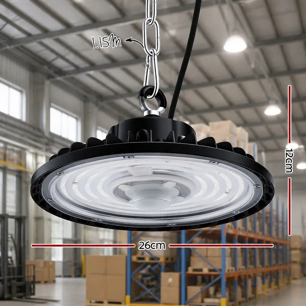 UFO LED High Bay Light 150W Motion Sensor Ceiling Warehouse Industrial Lighting