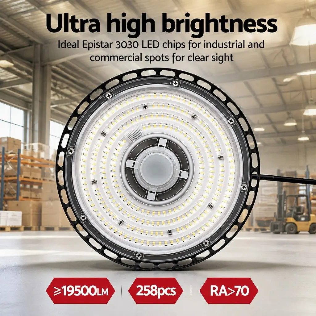UFO LED High Bay Light 150W Motion Sensor Ceiling Warehouse Industrial Lighting