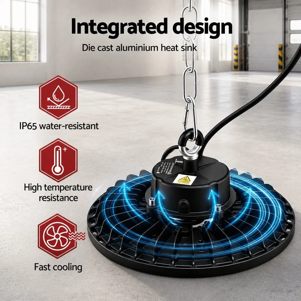 UFO LED High Bay Light 150W Motion Sensor Ceiling Warehouse Industrial Lighting