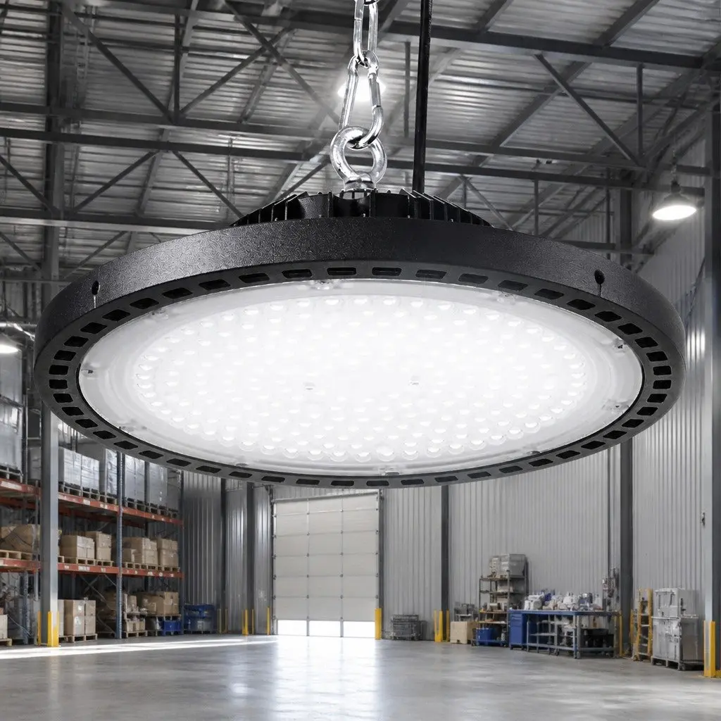 LED High Bay Light Black 150W Industrial Workshop Warehouse Ceiling Lamp