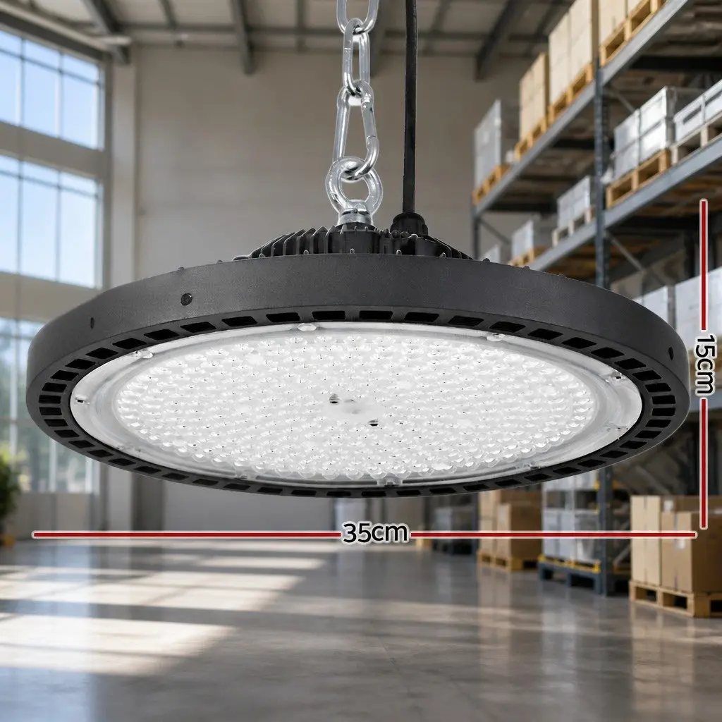 LED High Bay Light Black 200W Honeycomb Heat Sink for Industrial Workshop Warehouse Ceiling