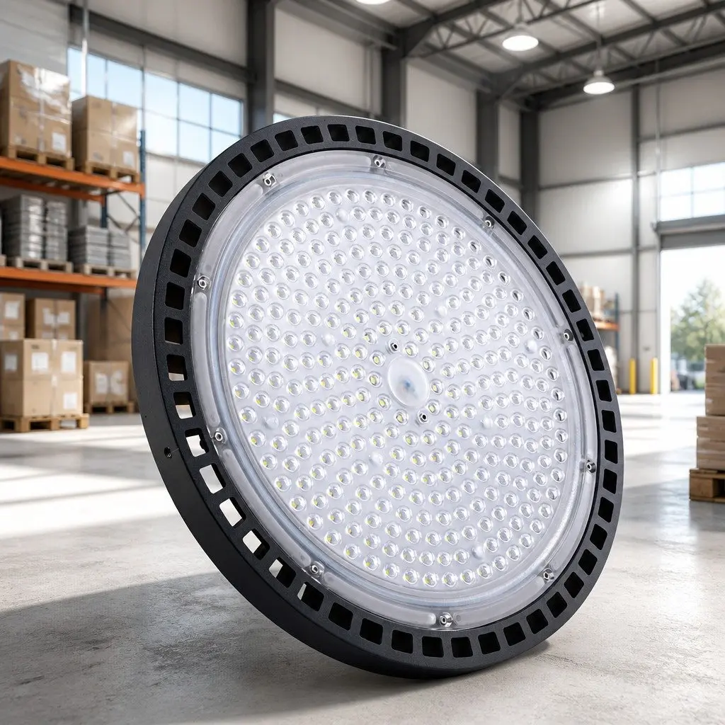LED High Bay Light Black 200W Honeycomb Heat Sink for Industrial Workshop Warehouse Ceiling