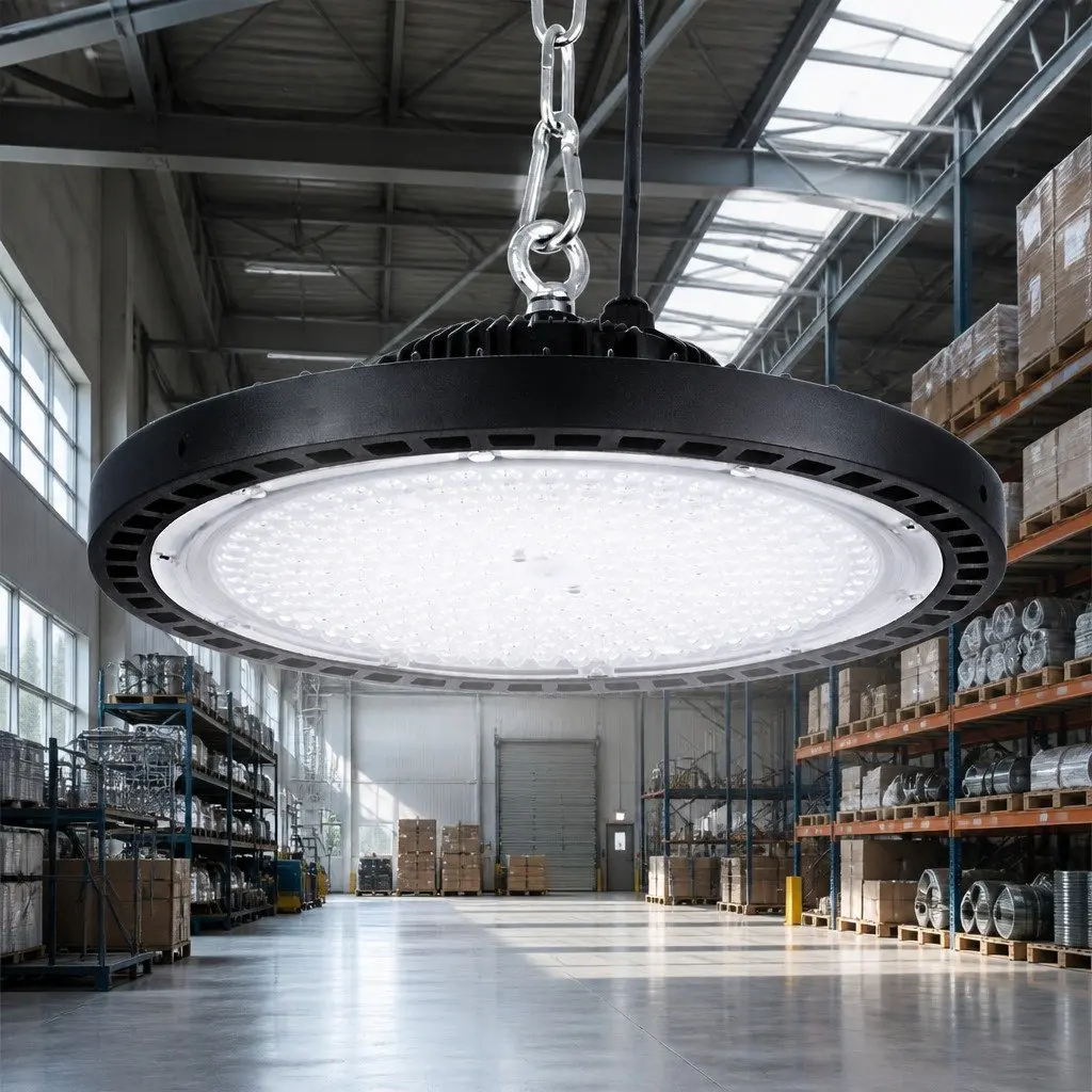 LED High Bay Light Black 200W Honeycomb Heat Sink for Industrial Workshop Warehouse Ceiling