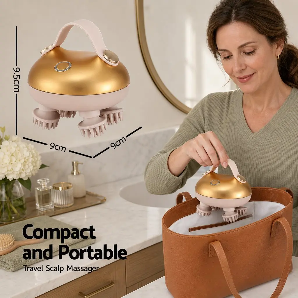 Scalp Massager Kneading Head Neck Stress Relief Portable Rechargeable