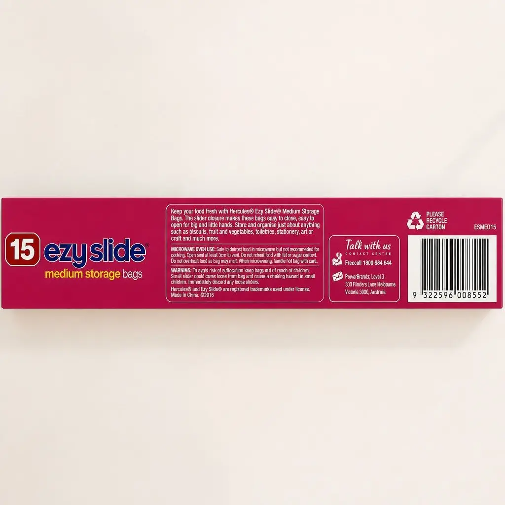 Medium Slide Seal Storage Bags Bulk 10x15pk Pantry Food Snack Organiser Bags