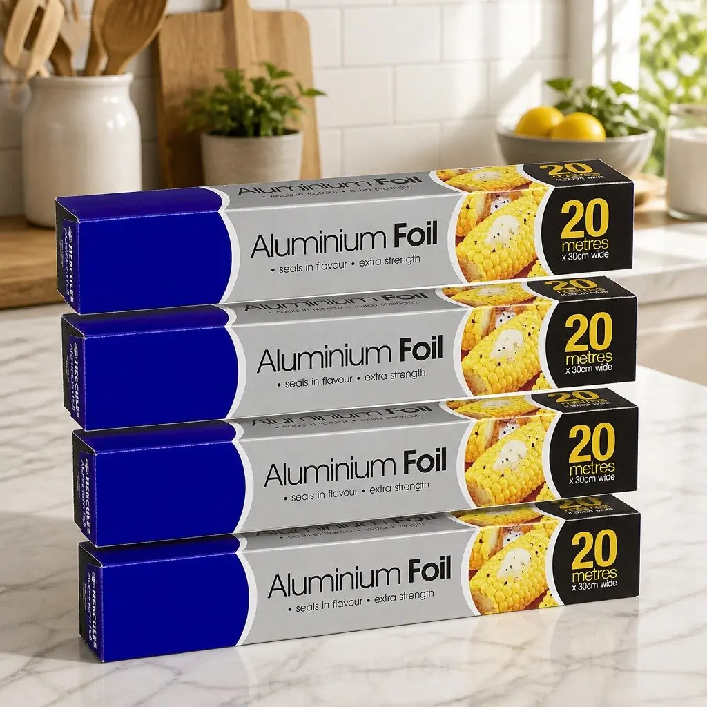 Aluminium Foil 20m x 4 Roll Kitchen Cooking Baking Food Storage Wrapping