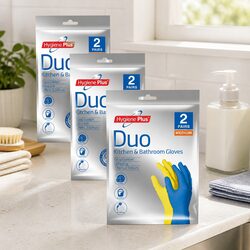 Kitchen and Bathroom Gloves Medium Cleaning Protection Hand Wear Pack x4