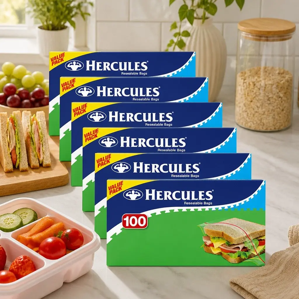 Sandwich Bags 100pk x6 Resealable Clear Lunch Snack Storage Bags Bulk Pack