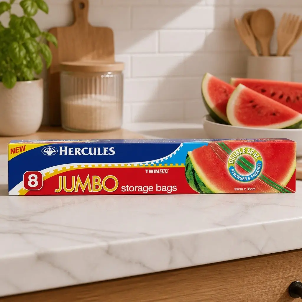 Jumbo Storage Bags 8pk x5 Resealable Large Food Storage Freezer Pantry Bags