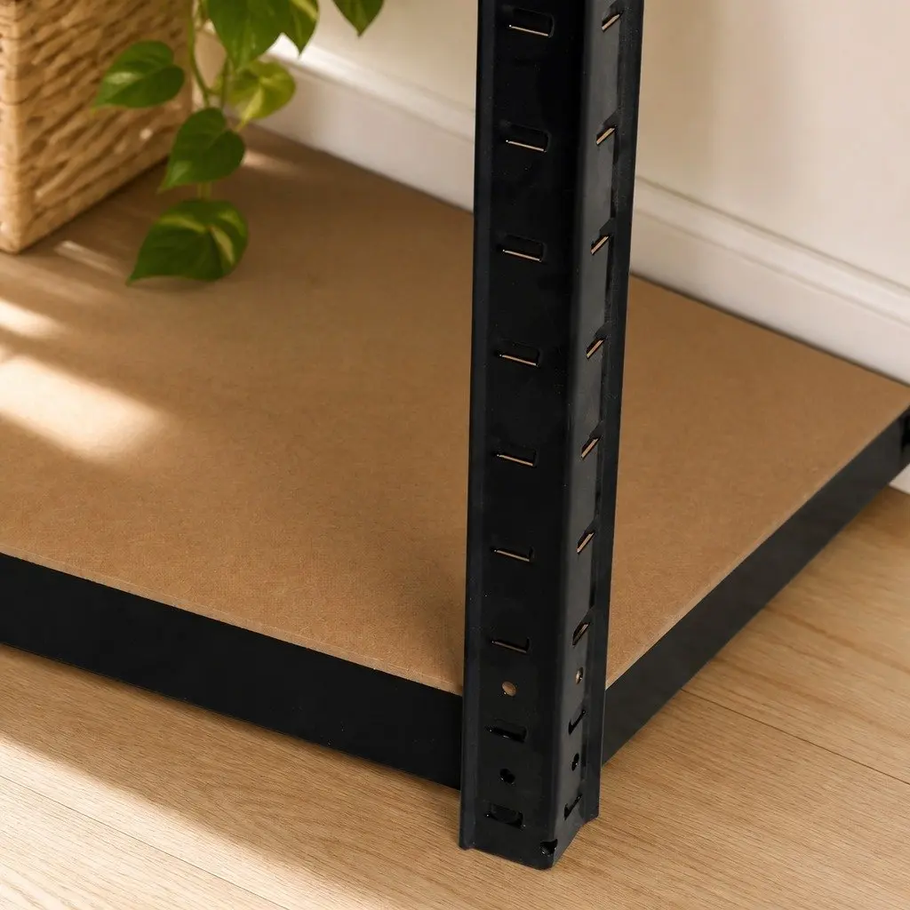 5-Tier Metal Storage Rack Black 180cm Adjustable Boltless Heavy Duty Shelving Unit