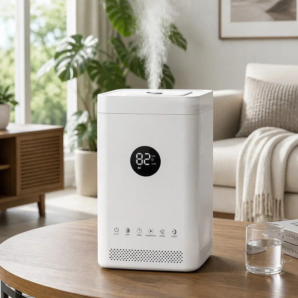 Ultrasonic Humidifier Air Purifier Top Fill Auto Humidity Control 3.5L White