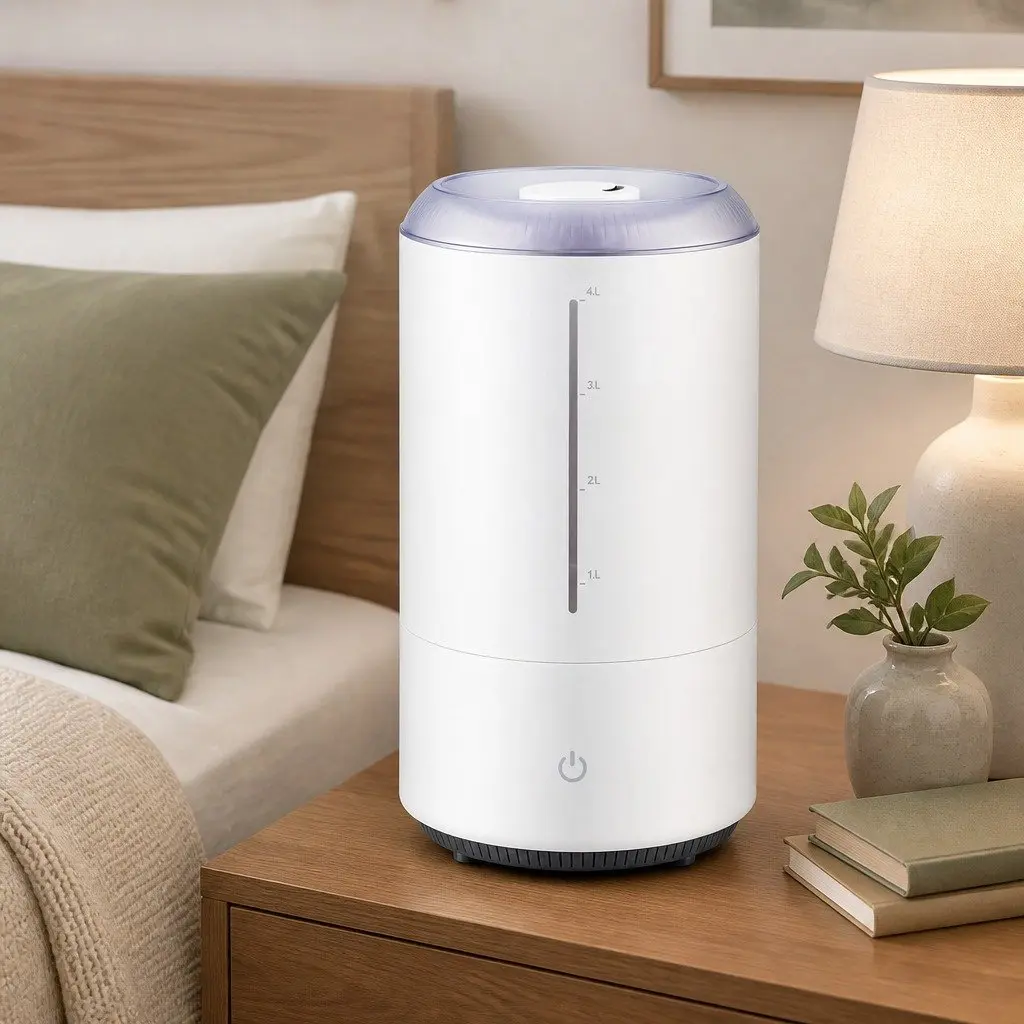 Ultrasonic Humidifier White 4L Top Fill Quiet Bedroom Mist