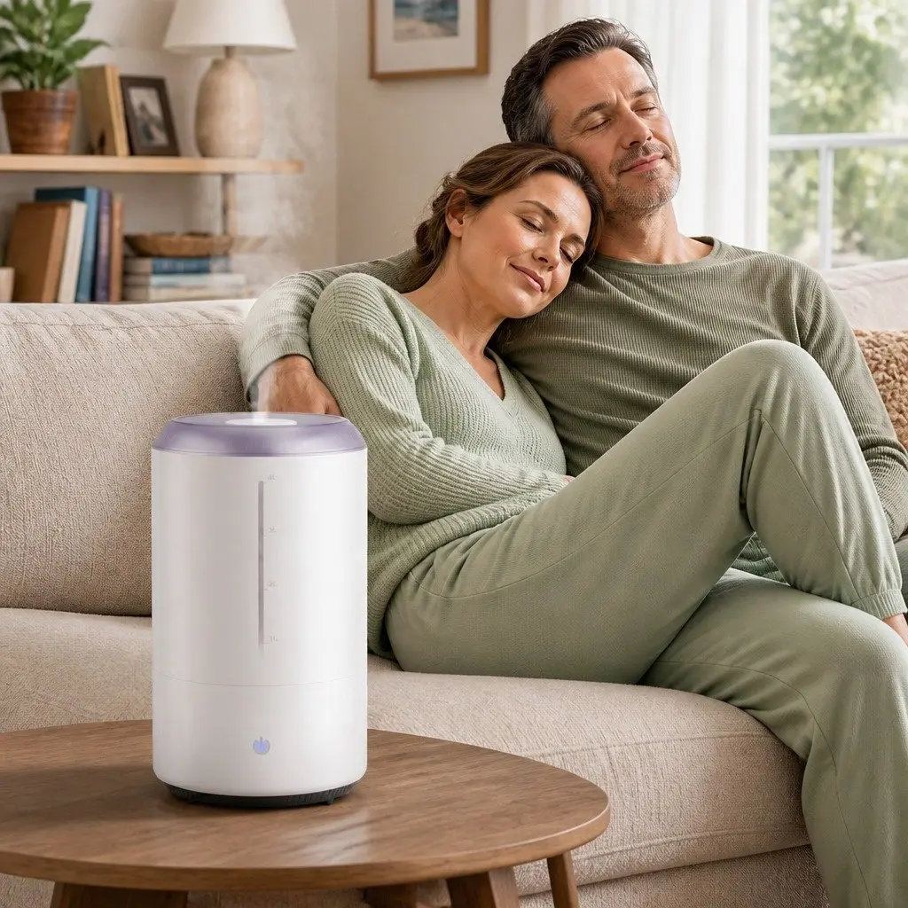 Ultrasonic Humidifier White 4L Top Fill Quiet Bedroom Mist