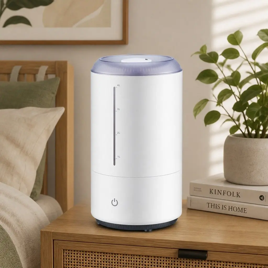 Ultrasonic Humidifier White 4L Top Fill Quiet Bedroom Mist