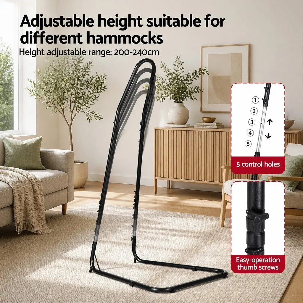 Hammock Hanging Chair Cream with Heavy Duty Steel Stand for Outdoor Indoor Relaxation