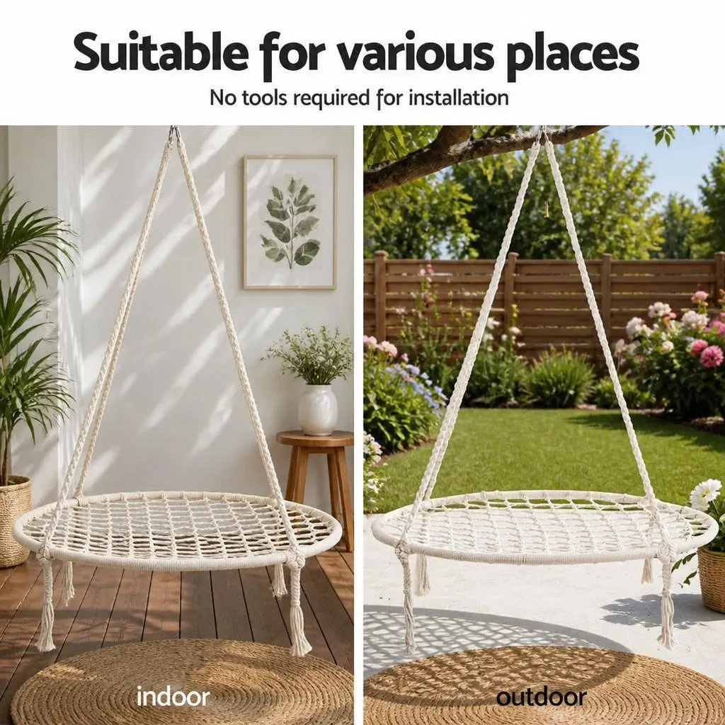 Hammock Chair Black with Steel Stand Adjustable Height for Indoor Outdoor Relaxation