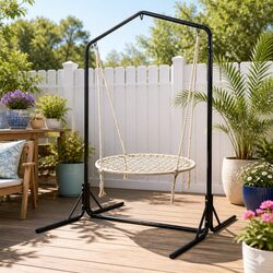 Sturdy Hammock Chair and Stand Set in Cream