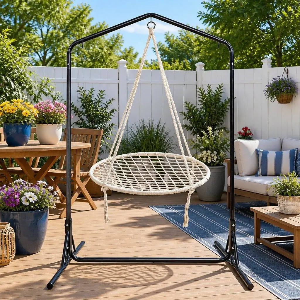 Hammock Chair and Stand Set in Cream