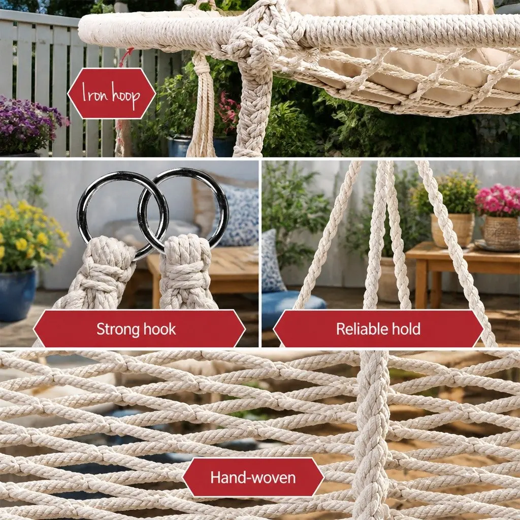 Hammock Chair and Stand Set in Cream