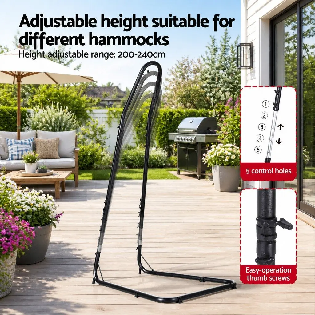 Hammock Chair Cream with Steel Stand A-Frame Adjustable Height Padded Seating