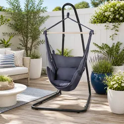 Hammock Chair with Stand A-Frame Heavy Duty Steel Indoor Outdoor Relaxation