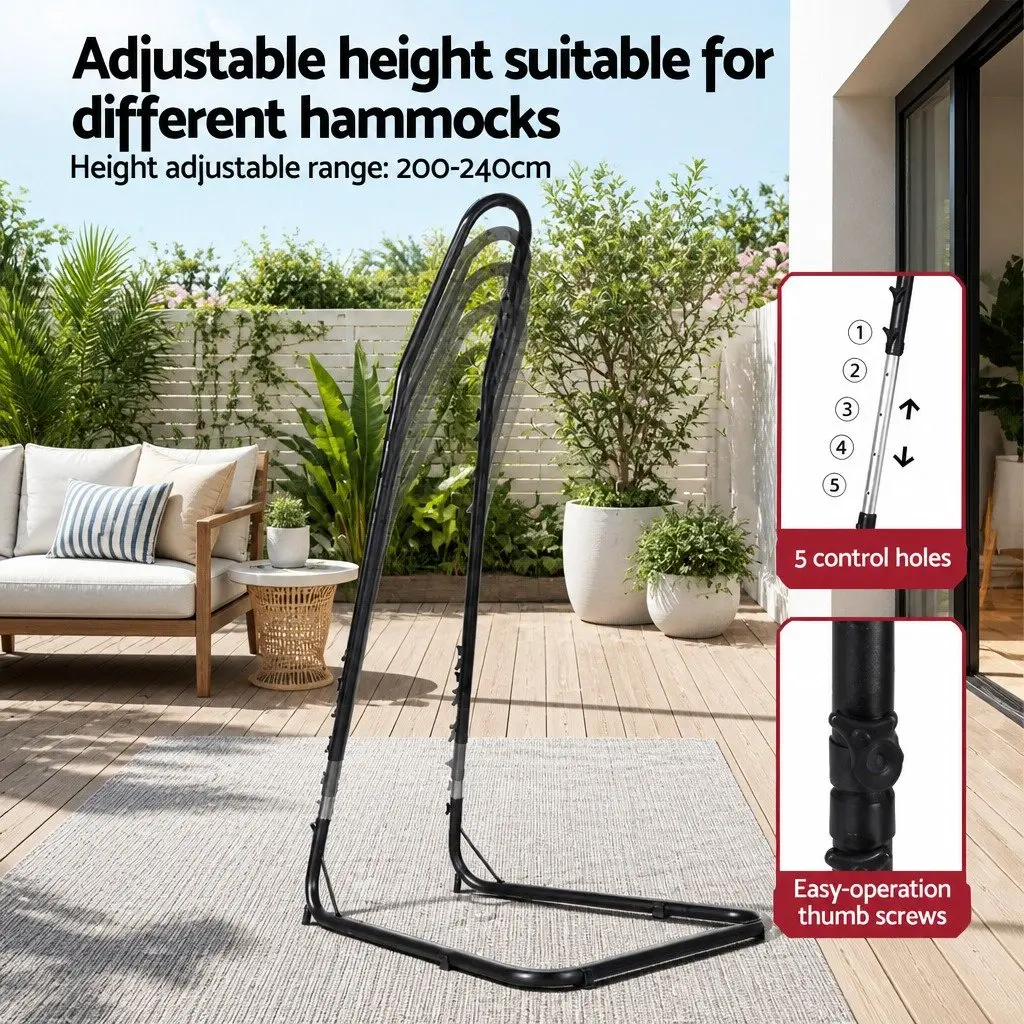 Hammock Hanging Chair Cream with Steel Stand Indoor Outdoor Relaxation Swing
