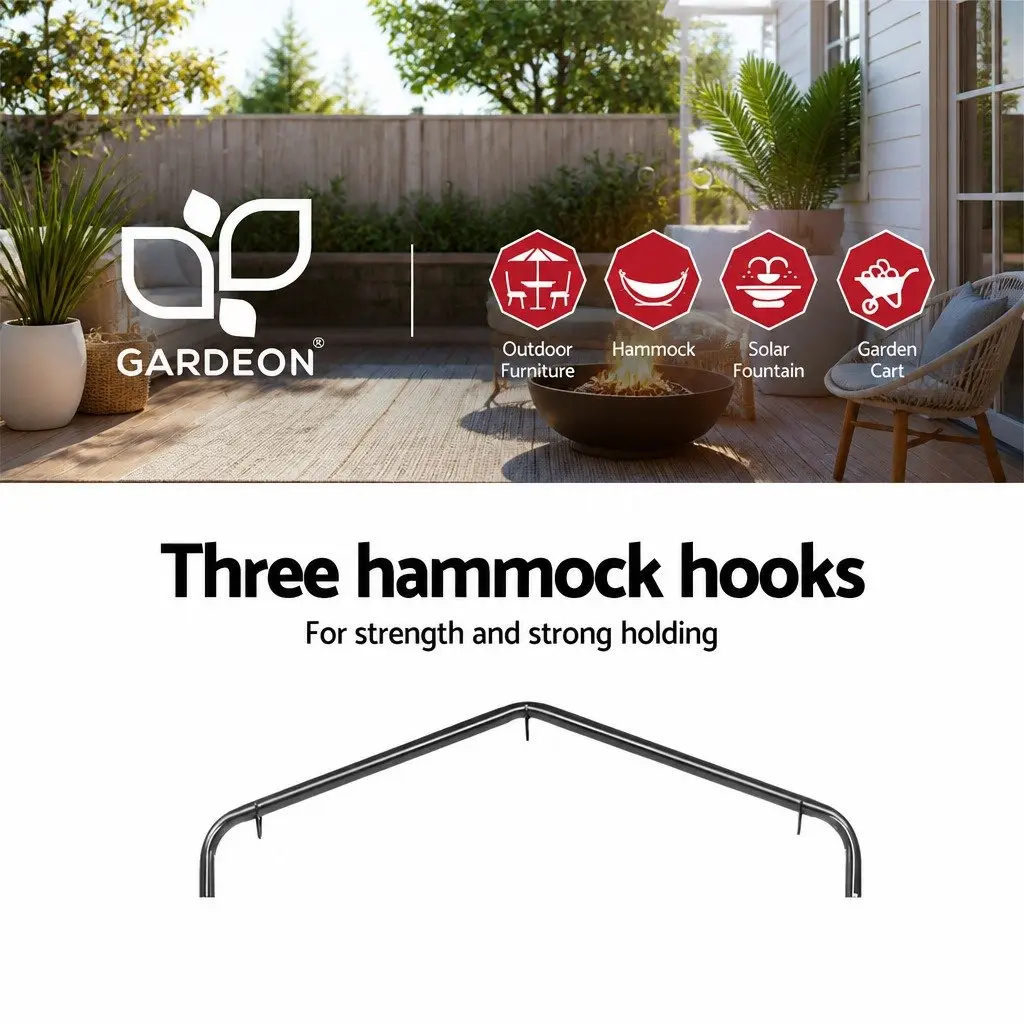 Hammock Chair Cream 124CM with Stand Cotton Swing Relax Hanging 360° Rotation