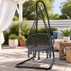 Compact Hammock Hanging Chair with Steel Stand