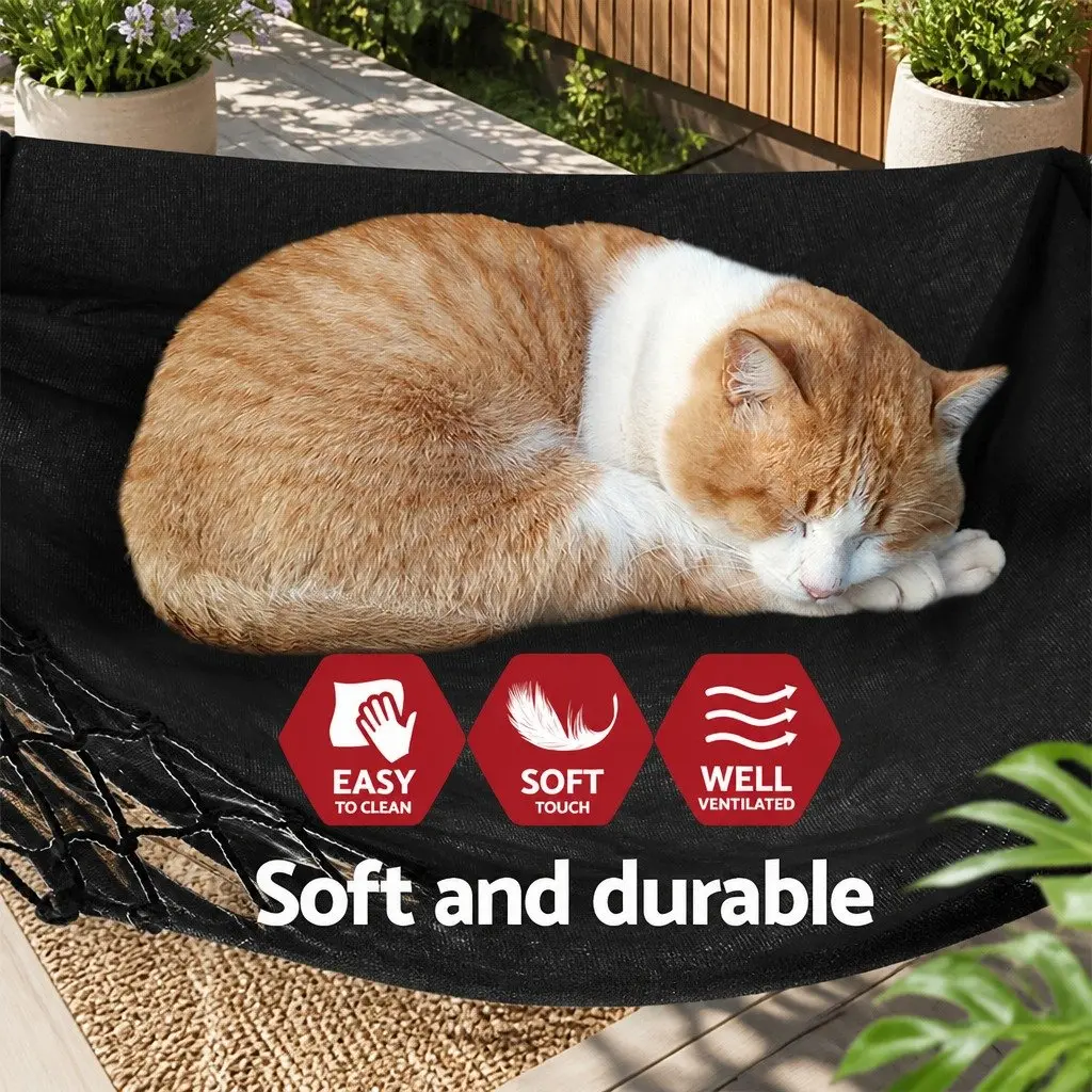 Hammock Chair Grey 150 x 90cm Durable Fabric Outdoor Swing Relaxation