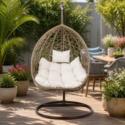 Concise Hanging Egg Chair with Rotatable Design