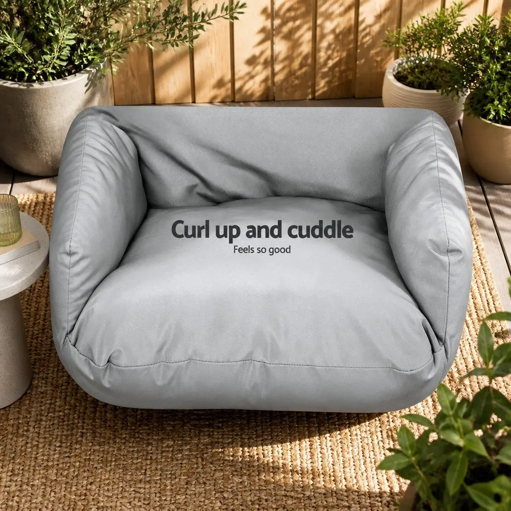 Hanging Egg Swing Chair Wicker Pod Stand Outdoor Furniture Cushion Grey