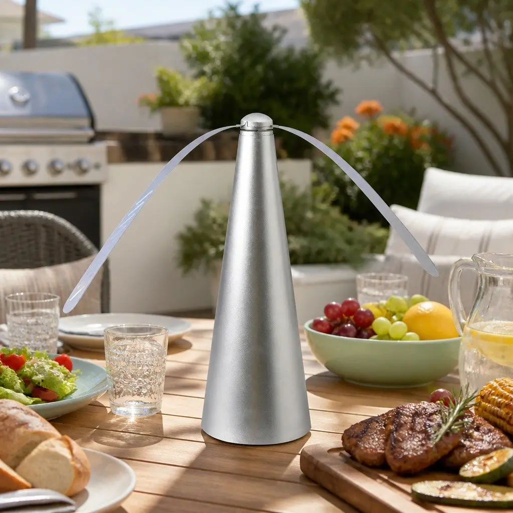 Fly Repellent Fan Chemical-Free Outdoor Picnic BBQ Table Insect Deterrent
