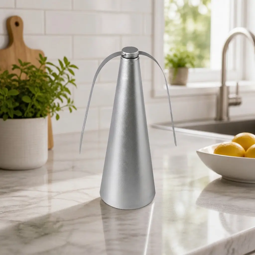 Fly Repellent Device Silver Portable Cordless Soft Blade Chemical Free Safe for Kitchen Garden