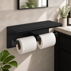 Compact and Stylish Toilet Paper Holder in Black