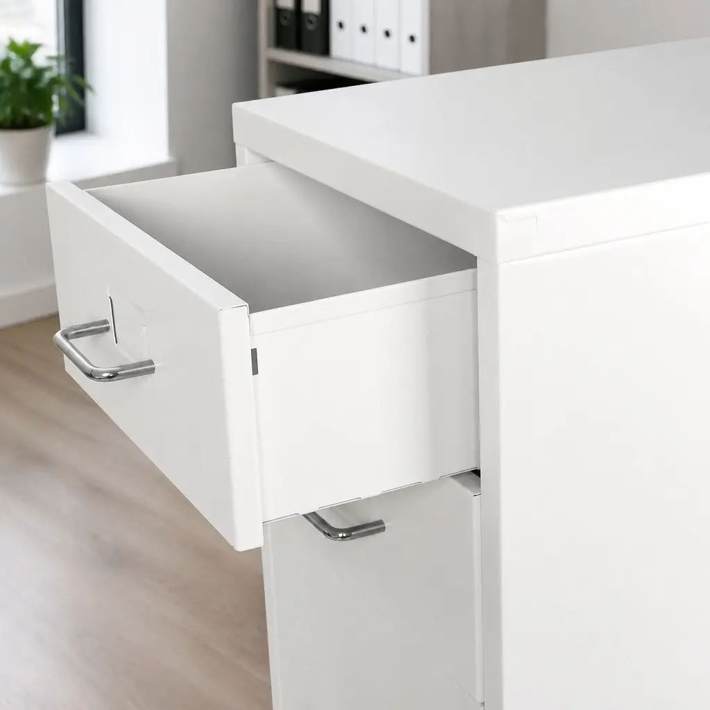 Filing Cabinet White 3 Drawer Steel Frame Compact Office Storage Organizer