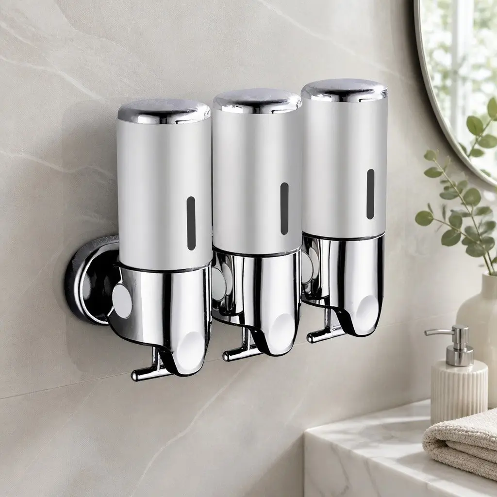 3-Bottle Wall-Mounted Soap Dispenser