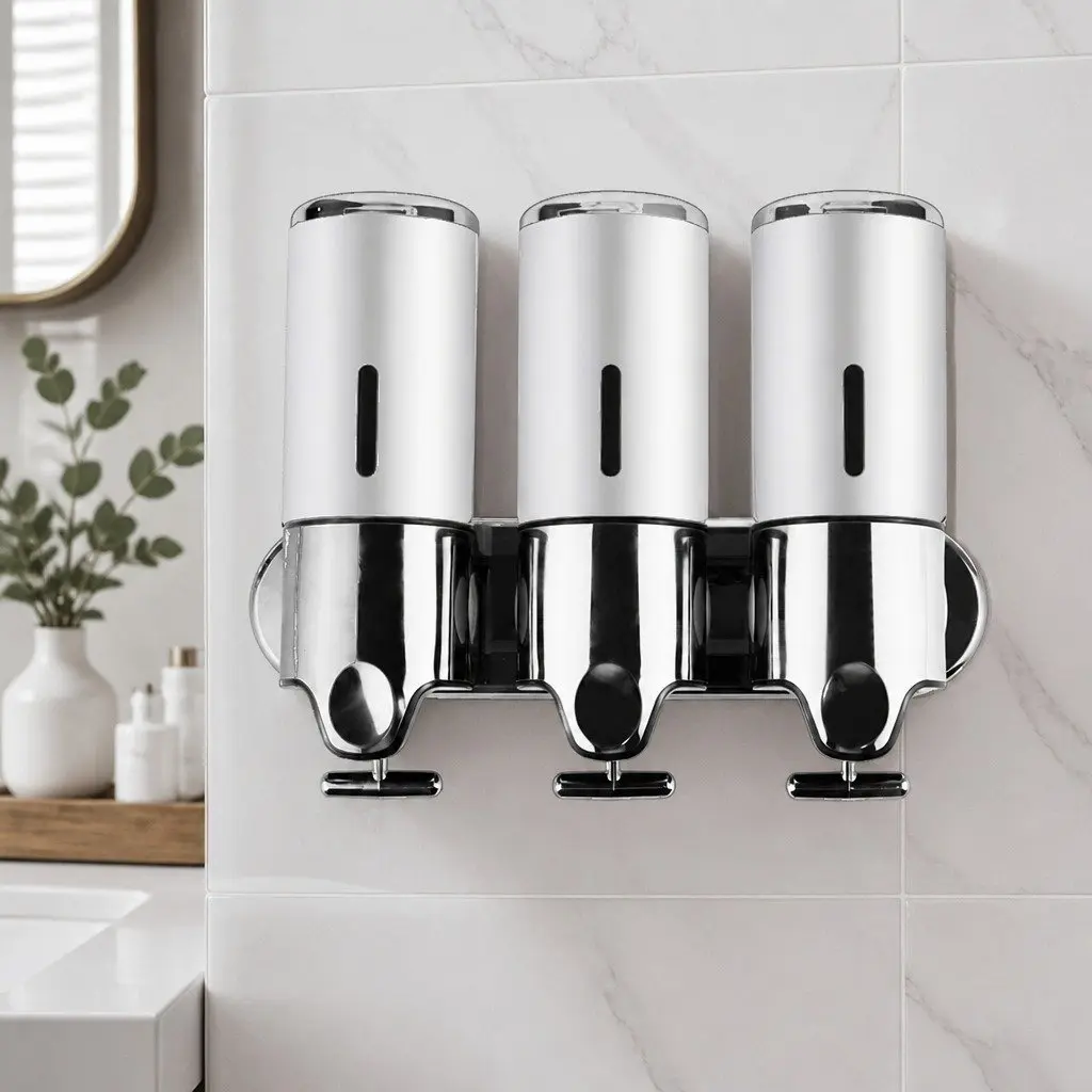 3-Bottle Wall-Mounted Soap Dispenser